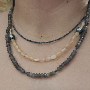 Elegant 14 Kt Multi-Layered Beaded Necklace